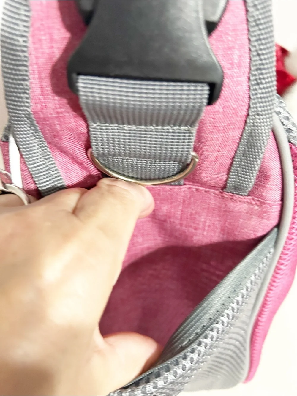 Petami Pet Sling Carrier Pink Gray Soft-Sided Shoulder Pet Carrier Up to 10 lbs
